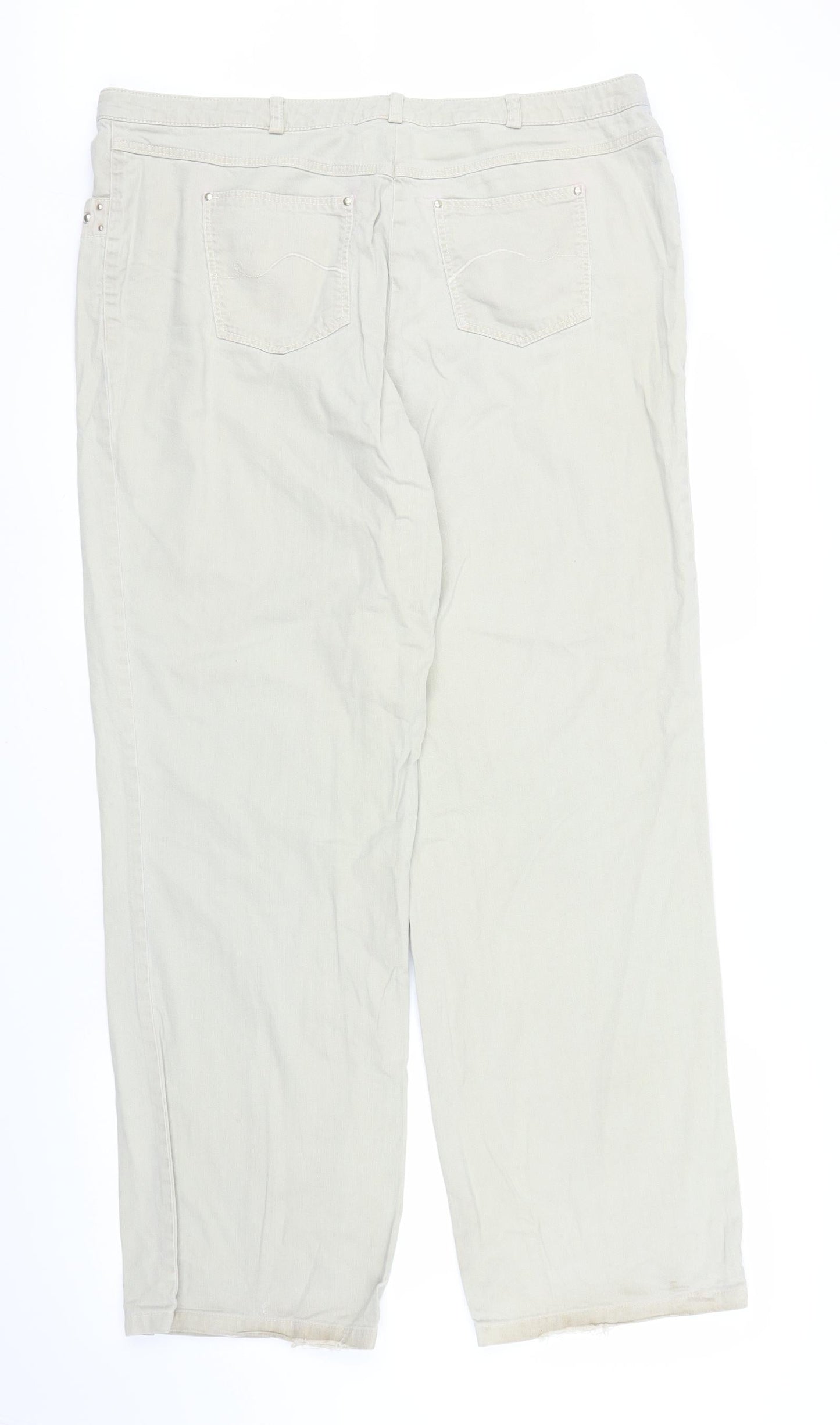 Basler Womens Beige  Denim Straight Jeans Size M L30 in