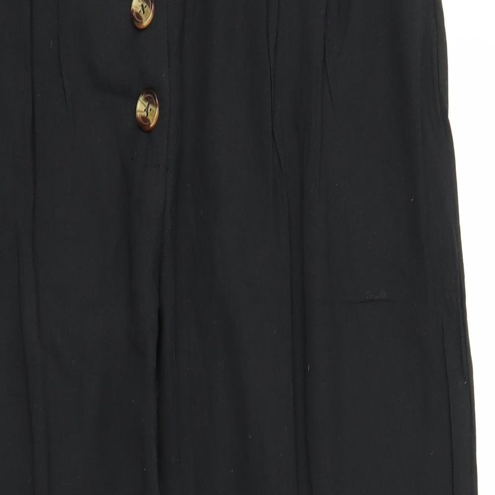 Womens UK Size XL Preworn Regular Fit Capri Black Trousers