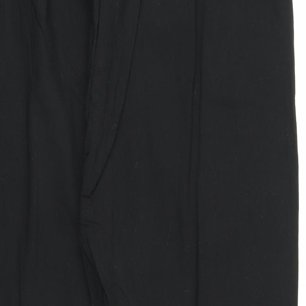 Womens UK Size XL Preworn Regular Fit Capri Black Trousers
