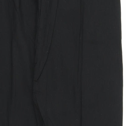 Womens UK Size XL Preworn Regular Fit Capri Black Trousers