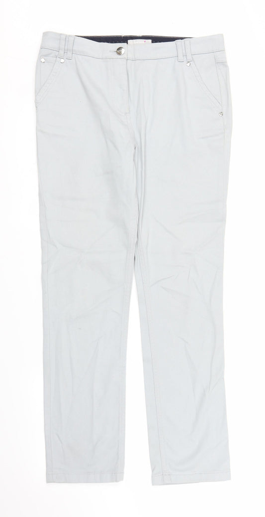 Womens UK Size 12 M&S Regular Fit Carpenter Grey Trousers