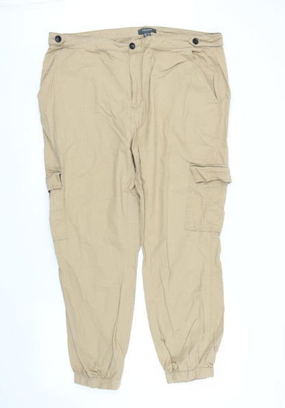 Primark Womens Beige   Cargo Trousers Size 20 L29 in