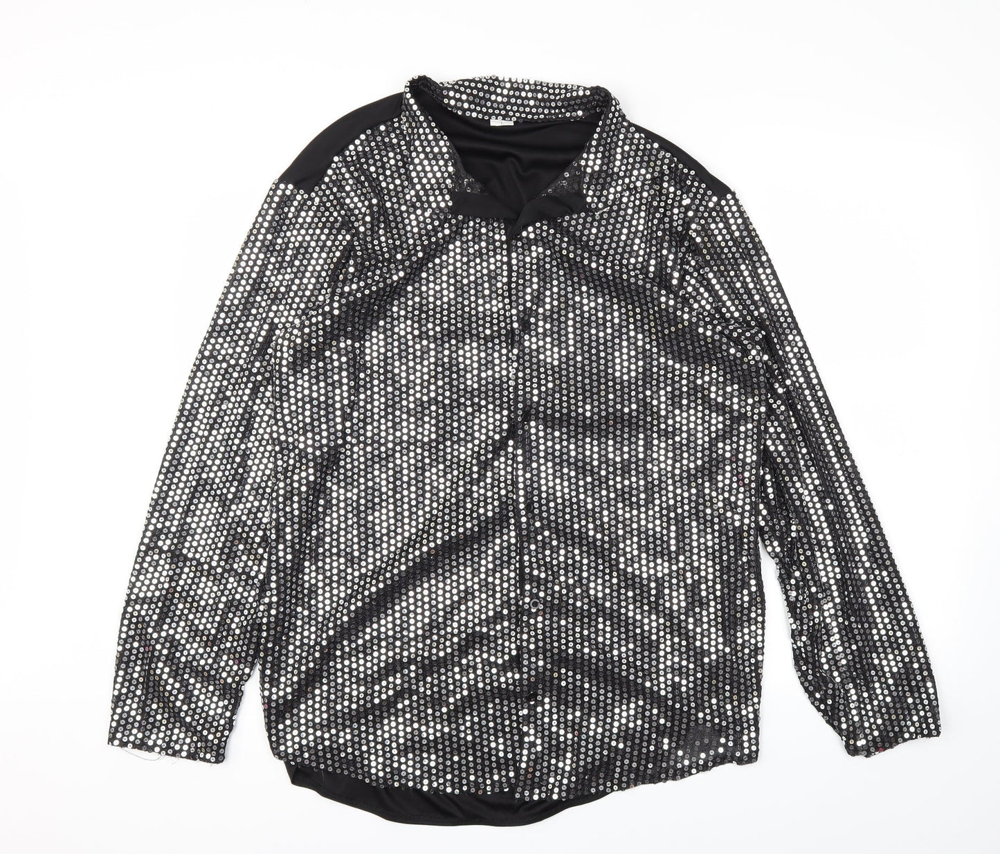Womens UK Size L Preworn Black Basic T-Shirt