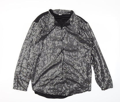 Womens UK Size L Preworn Black Basic T-Shirt