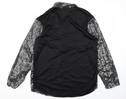Womens UK Size L Preworn Black Basic T-Shirt
