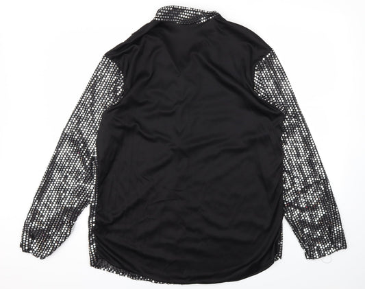 Womens UK Size L Preworn Black Basic T-Shirt