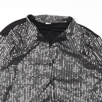Womens UK Size L Preworn Black Basic T-Shirt