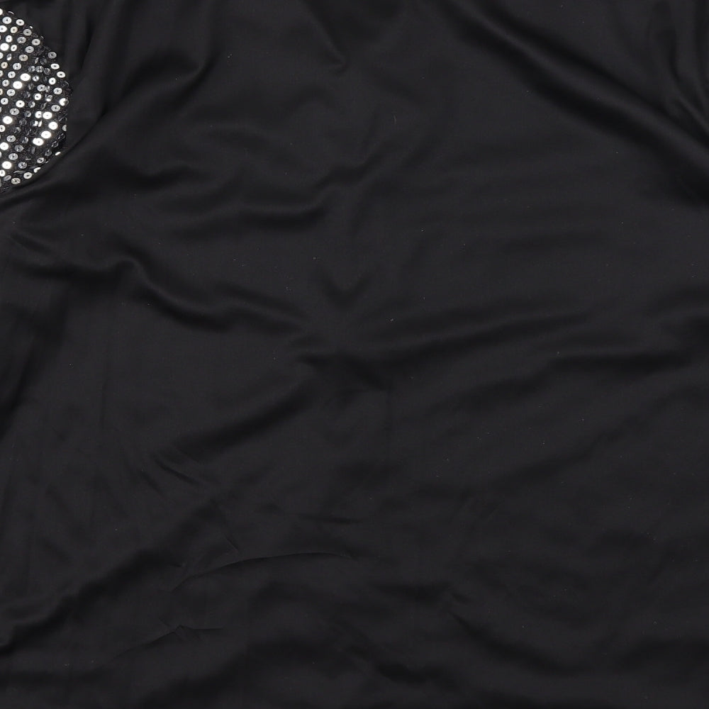 Womens UK Size L Preworn Black Basic T-Shirt