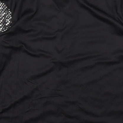 Womens UK Size L Preworn Black Basic T-Shirt