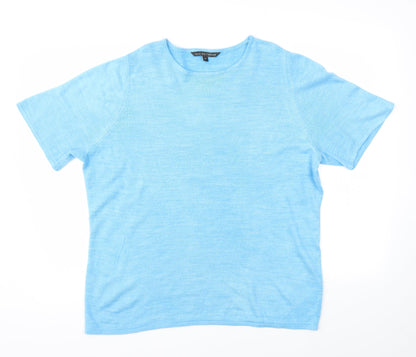 Womens UK Size 18 Love knitwear Blue Basic T-Shirt