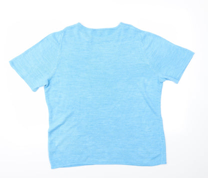 Womens UK Size 18 Love knitwear Blue Basic T-Shirt
