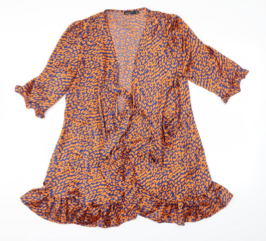 Boohoo Womens Multicoloured Animal Print  Cardigan Jumper Size 14
