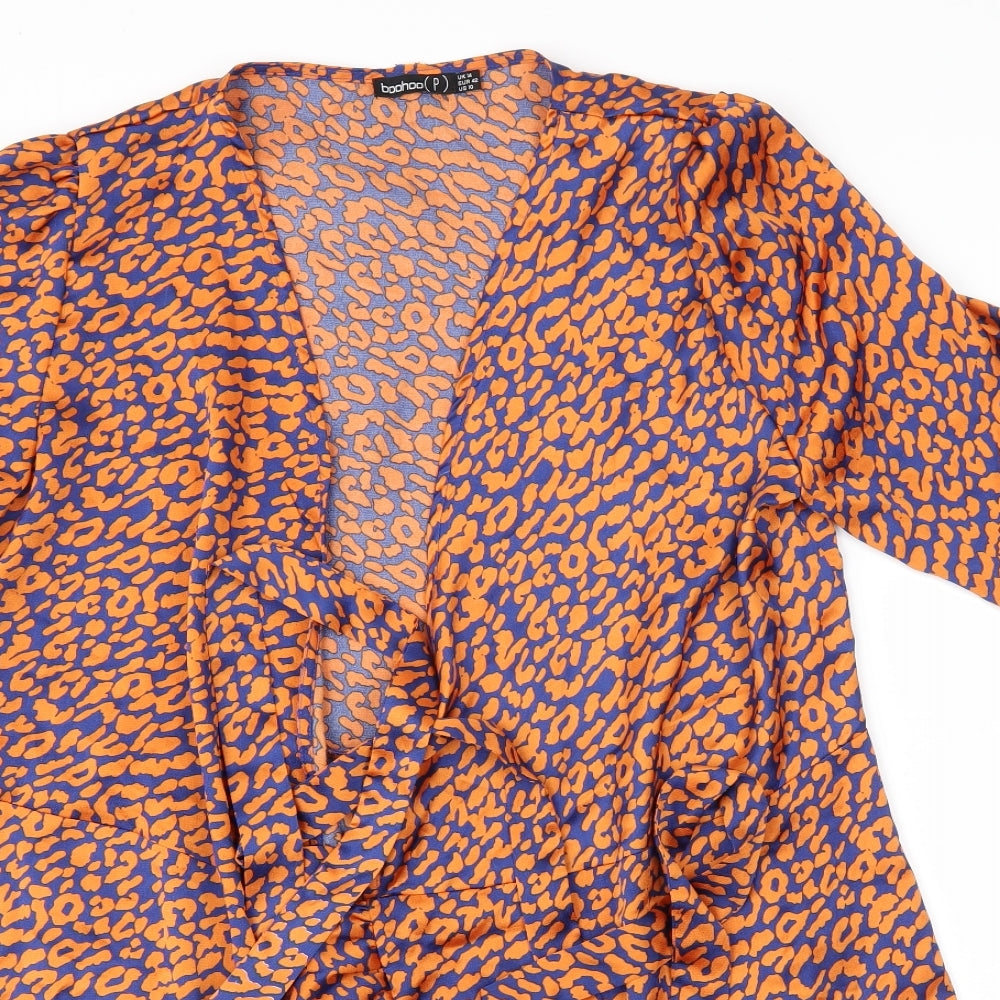 Boohoo Womens Multicoloured Animal Print  Cardigan Jumper Size 14