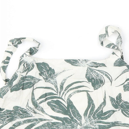 New Look Womens Green Floral  Basic T-Shirt Size 8