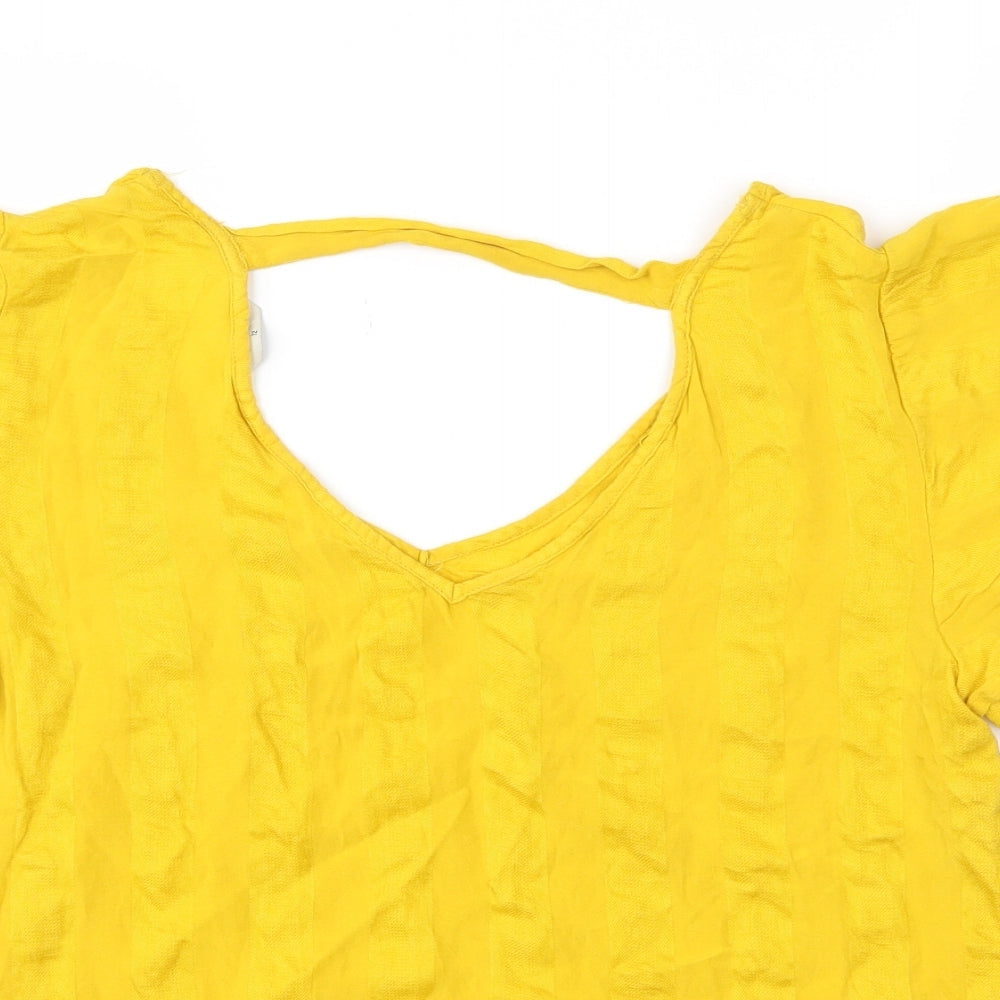 Papaya Womens Yellow   Basic Blouse Size 12