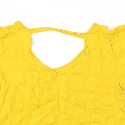 Papaya Womens Yellow   Basic Blouse Size 12