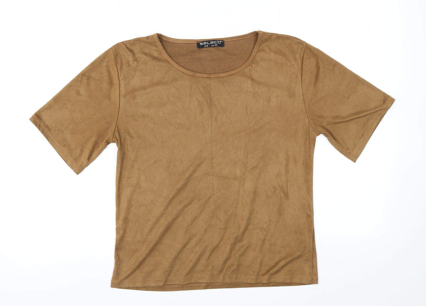 Womens UK Size 6 Select Brown Basic T-Shirt