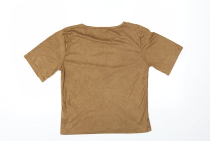 Womens UK Size 6 Select Brown Basic T-Shirt