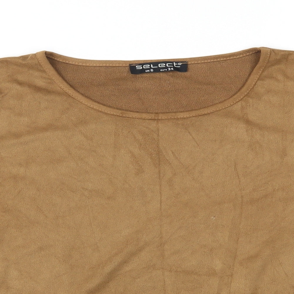 Womens UK Size 6 Select Brown Basic T-Shirt