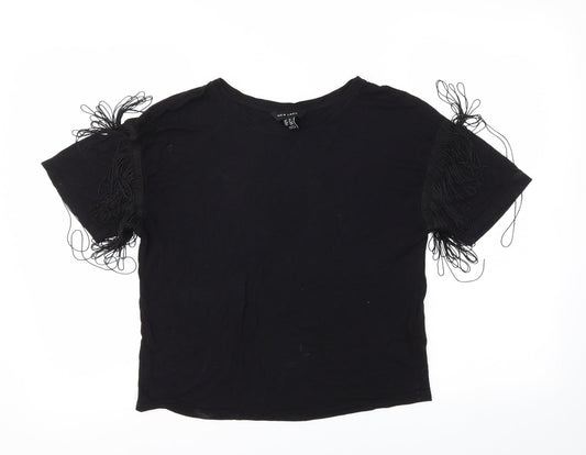 Womens UK Size 8 New Look Black Basic T-Shirt
