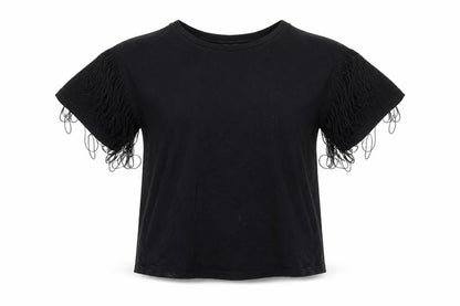 Womens UK Size 8 New Look Black Basic T-Shirt