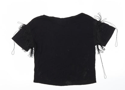Womens UK Size 8 New Look Black Basic T-Shirt