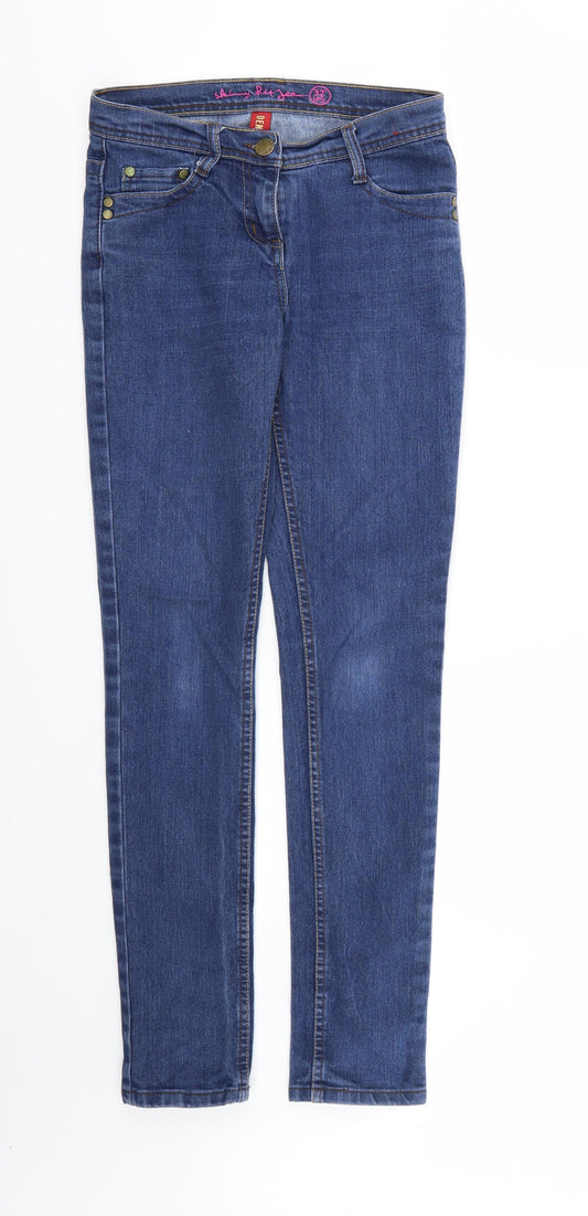 Denim & Co. Womens Blue  Denim Straight Jeans Size 8 L31 in