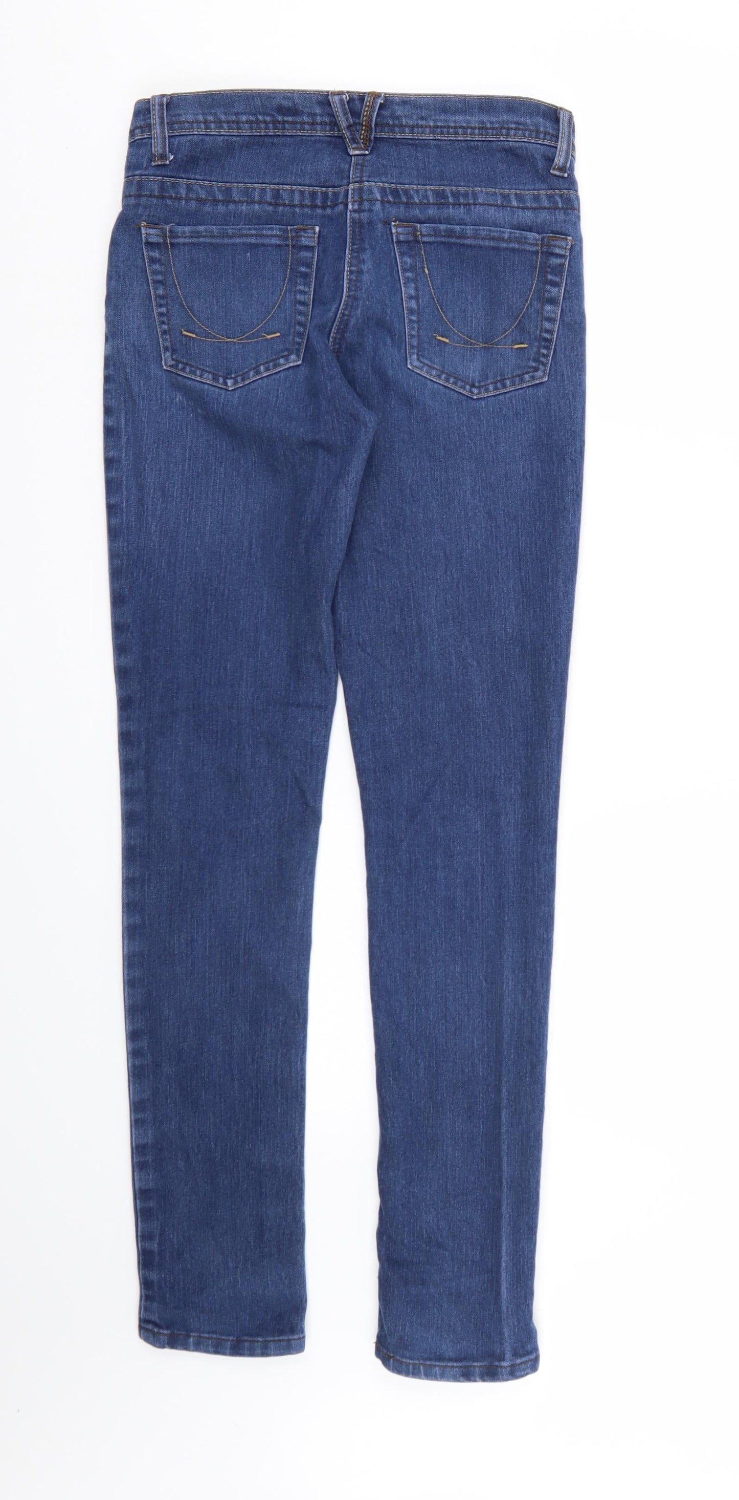Denim & Co. Womens Blue  Denim Straight Jeans Size 8 L31 in