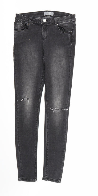 Dorothy Perkins Womens Black  Denim Skinny Jeans Size 10 L31 in