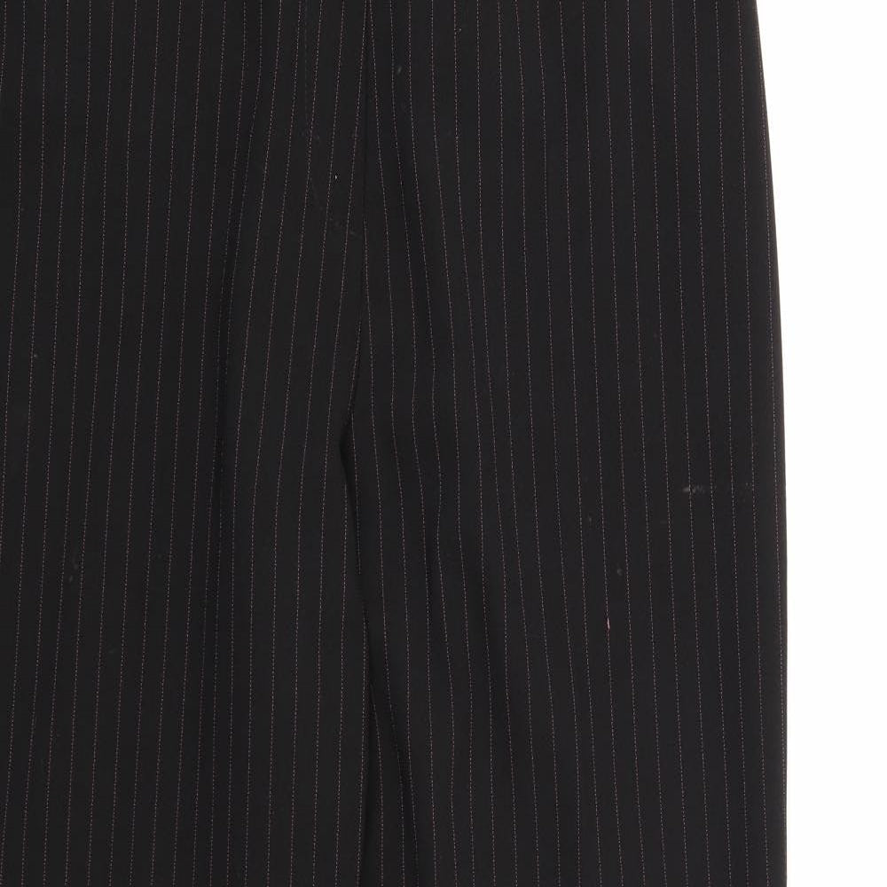Tyler Womens Black Striped Rayon Dress Pants Trousers Size 16 L29 in