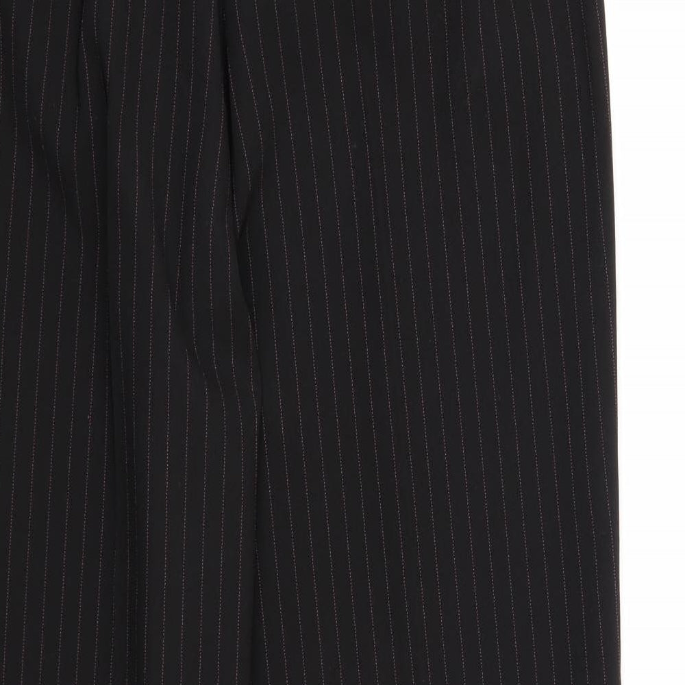 Tyler Womens Black Striped Rayon Dress Pants Trousers Size 16 L29 in