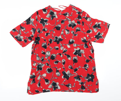 Womens UK Size 16 OPUS Red Basic Button-Up