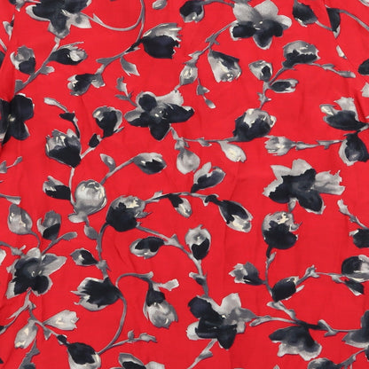 Womens UK Size 16 OPUS Red Basic Button-Up