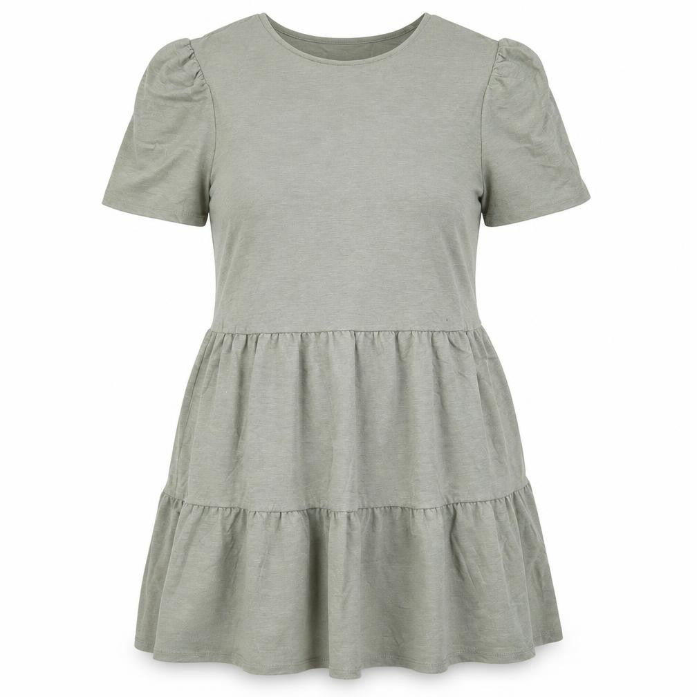 Front view of jeff and co women’s green fit & flare, size UK 12