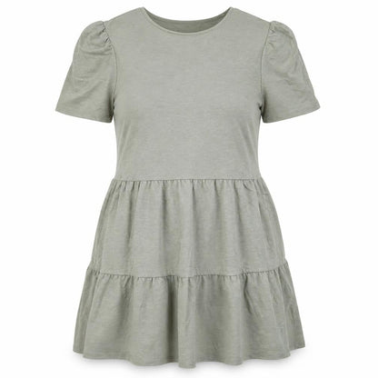 Front view of jeff and co women’s green fit & flare, size UK 12