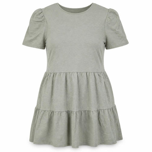Front view of jeff and co women’s green fit & flare, size UK 12