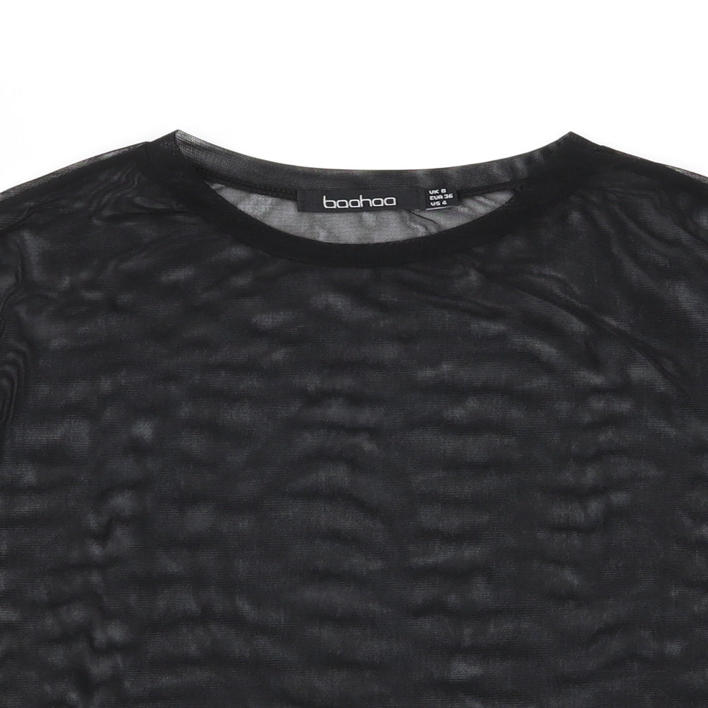 Boohoo Womens Black   Basic T-Shirt Size 8