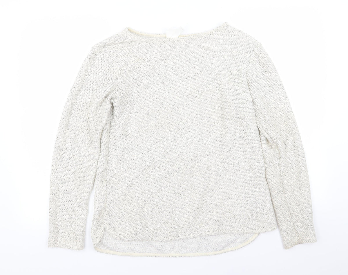 H&M Womens White   Pullover Jumper Size S