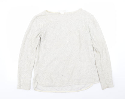 H&M Womens White   Pullover Jumper Size S