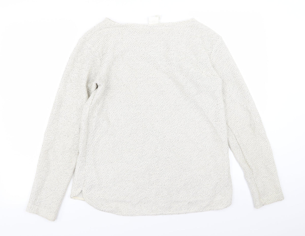 H&M Womens White   Pullover Jumper Size S