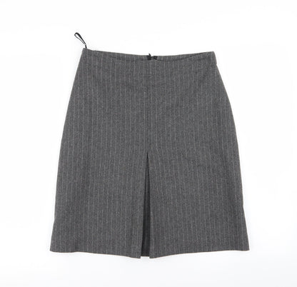 Kit Womens Grey Striped  A-Line Skirt Size 10