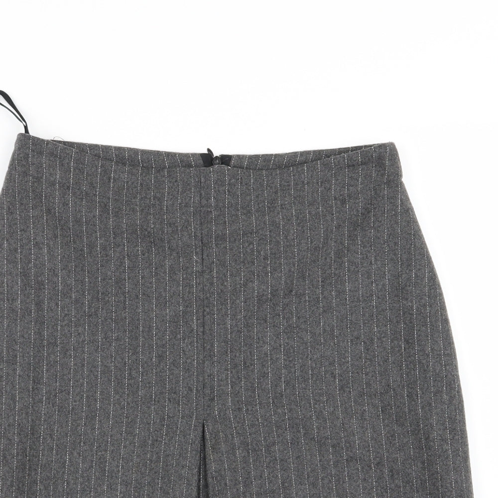 Kit Womens Grey Striped  A-Line Skirt Size 10