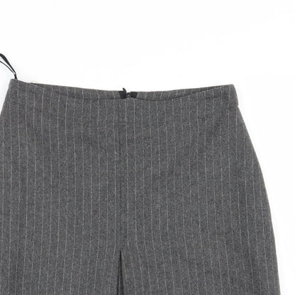 Kit Womens Grey Striped  A-Line Skirt Size 10