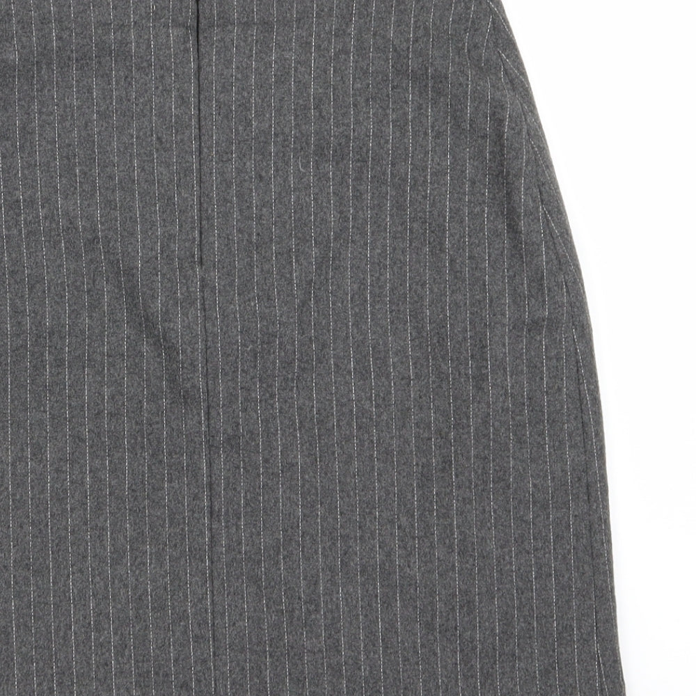 Kit Womens Grey Striped  A-Line Skirt Size 10