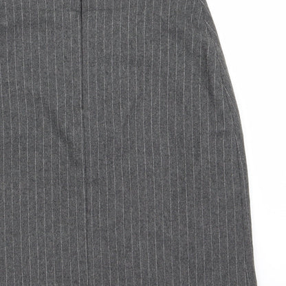 Kit Womens Grey Striped  A-Line Skirt Size 10
