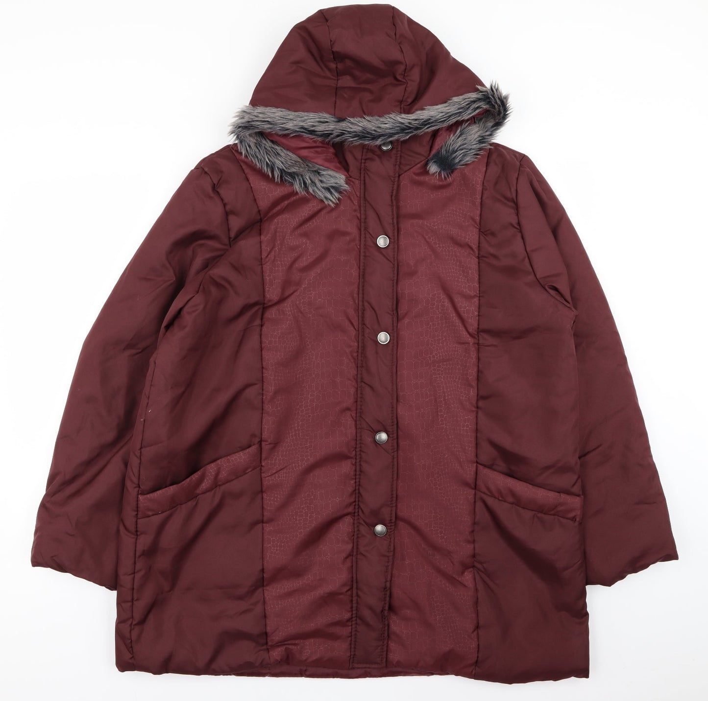 Womens UK Size L Anne De Lancay Red Parka Coat