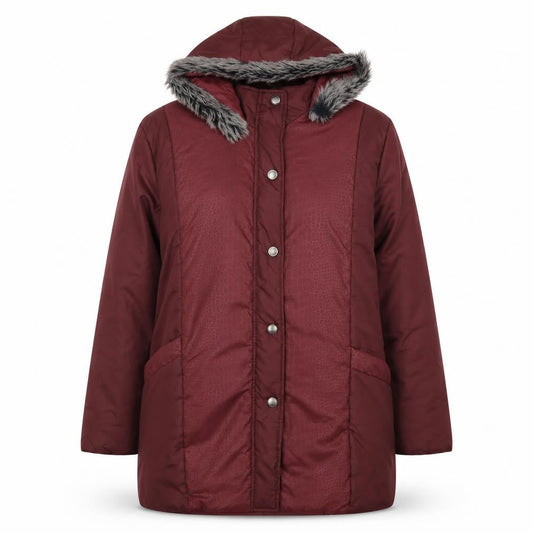 Womens UK Size L Anne De Lancay Red Parka Coat