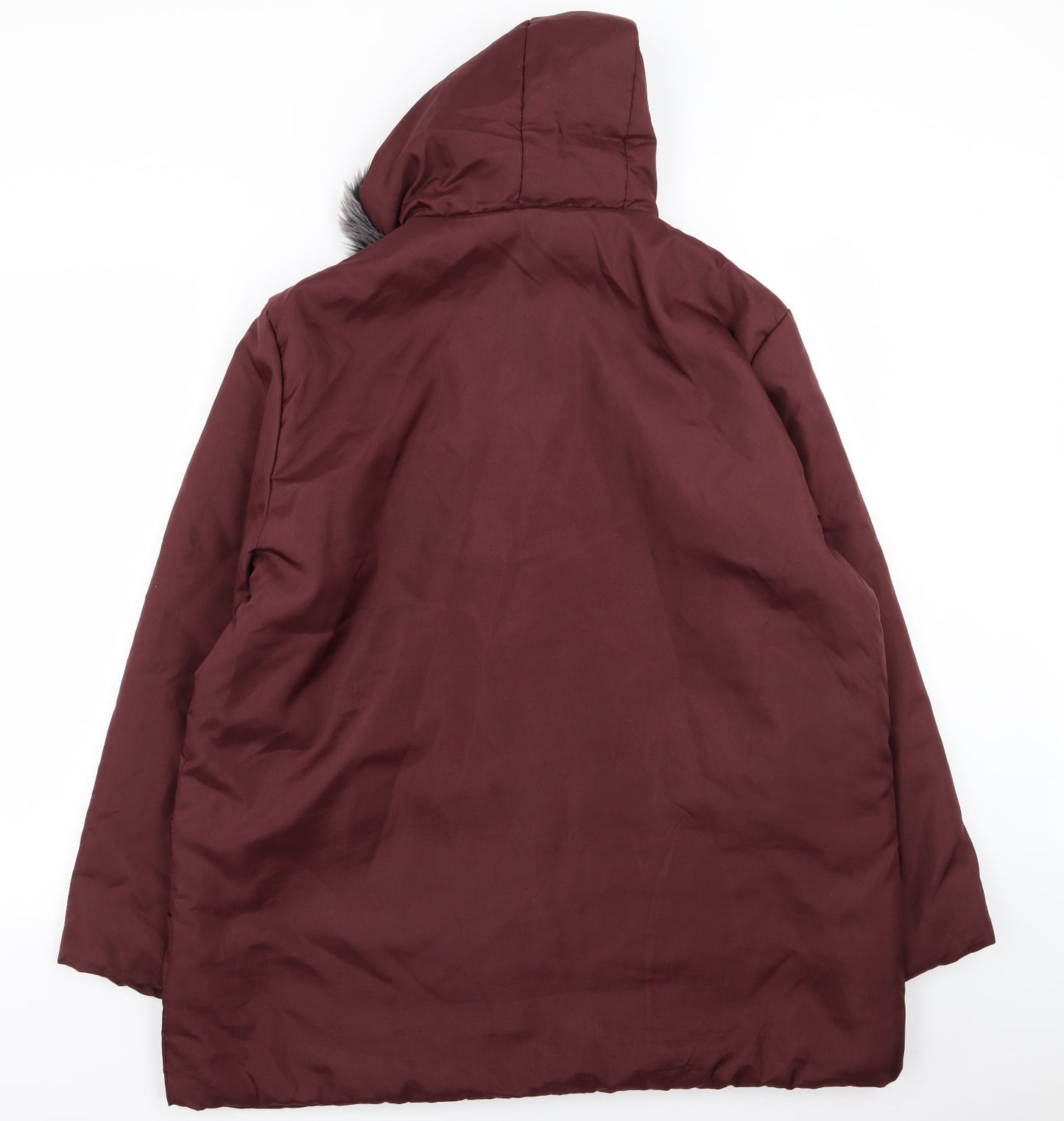 Womens UK Size L Anne De Lancay Red Parka Coat