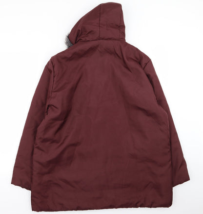 Womens UK Size L Anne De Lancay Red Parka Coat