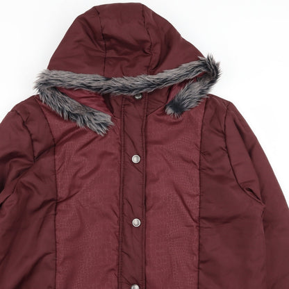 Womens UK Size L Anne De Lancay Red Parka Coat